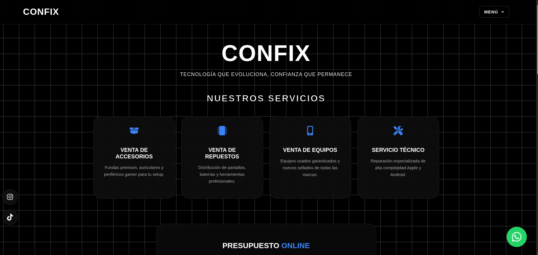 Landing Page Servicio Tecnico CONFIX