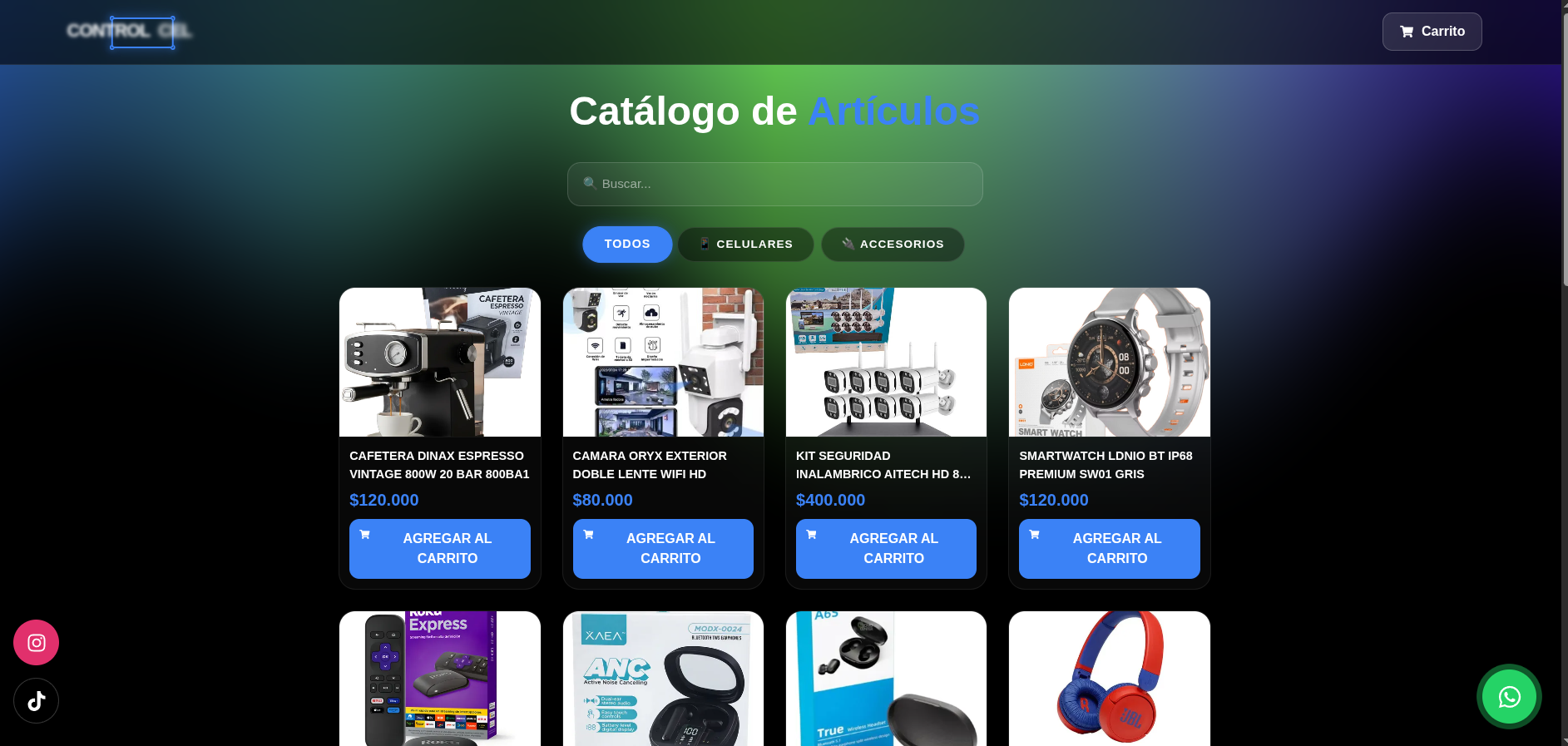 Catálogo Web ControlCel